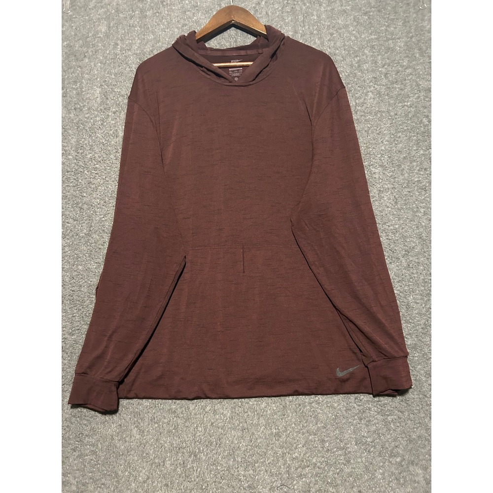 Nike Yoga Dri-FIT Hoodie Mens Gym Lightweight Loose Fit burgundy DQ4886-652
